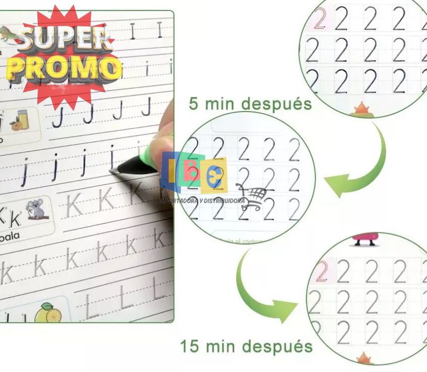 Set De 4 Libros Mágicos Reutilizables De Caligrafia