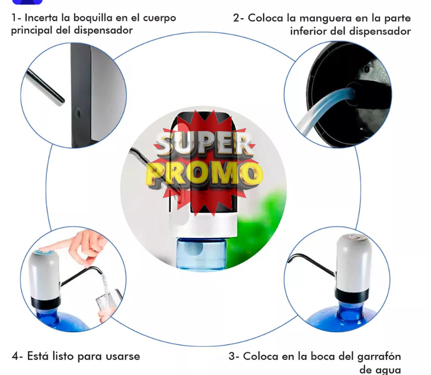 Dispensador de agua recargable