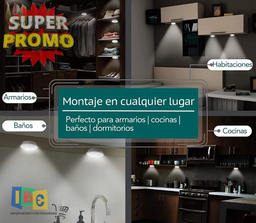 Lámparas Luz Led X3 Portátil Inalámbricas Adhesivas +control